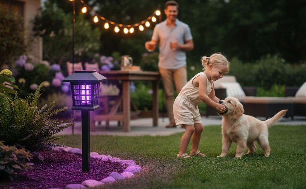 Eco-Friendly - 2-in-1 Solar Powered Mosquito Zapper & Garden Stake Light