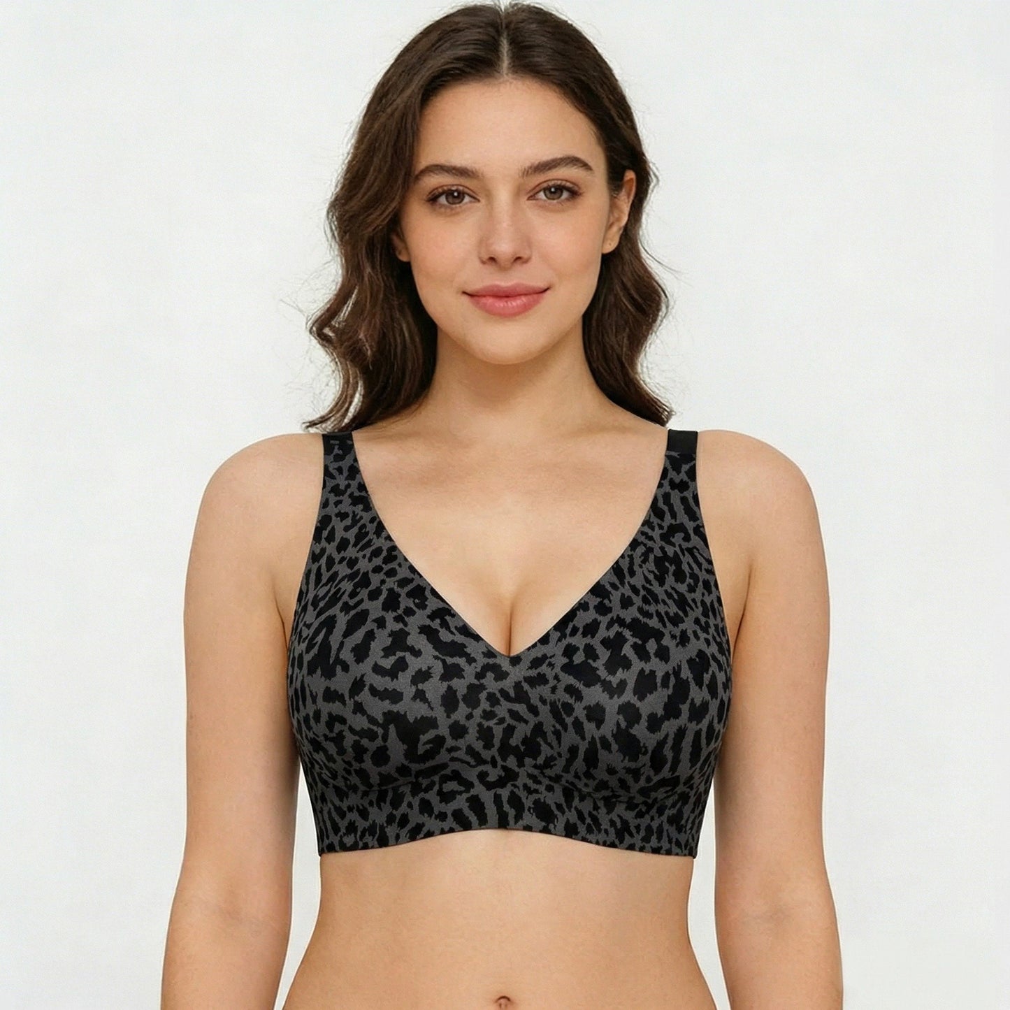 🏆LAST DAY SALE 49% OFF 🔥Super Firming Leopard Print Jelly Bra | Women Wirefree Bras 👍No More Sagging Breasts