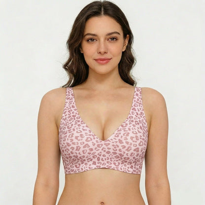 🏆LAST DAY SALE 49% OFF 🔥Super Firming Leopard Print Jelly Bra | Women Wirefree Bras 👍No More Sagging Breasts
