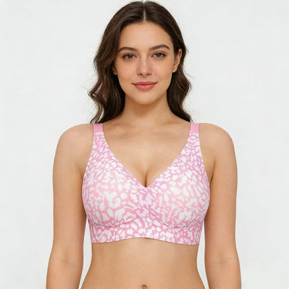 🏆LAST DAY SALE 49% OFF 🔥Super Firming Leopard Print Jelly Bra | Women Wirefree Bras 👍No More Sagging Breasts