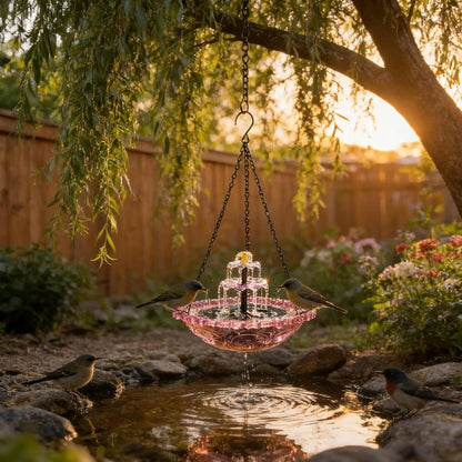 Cascade Hanging Bird Bath Fountain