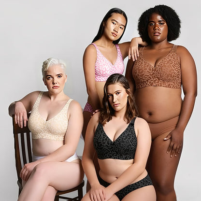 🏆LAST DAY SALE 49% OFF 🔥Super Firming Leopard Print Jelly Bra | Women Wirefree Bras 👍No More Sagging Breasts