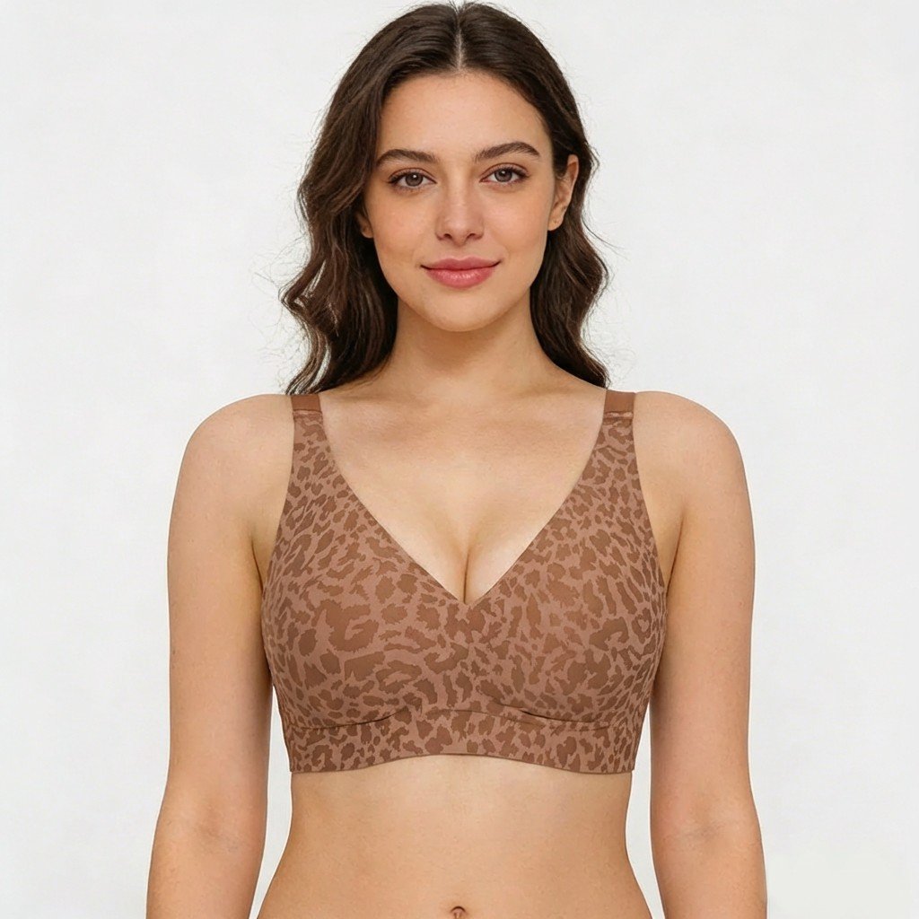 🏆LAST DAY SALE 49% OFF 🔥Super Firming Leopard Print Jelly Bra | Women Wirefree Bras 👍No More Sagging Breasts