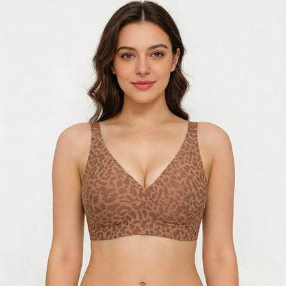 🏆LAST DAY SALE 49% OFF 🔥Super Firming Leopard Print Jelly Bra | Women Wirefree Bras 👍No More Sagging Breasts