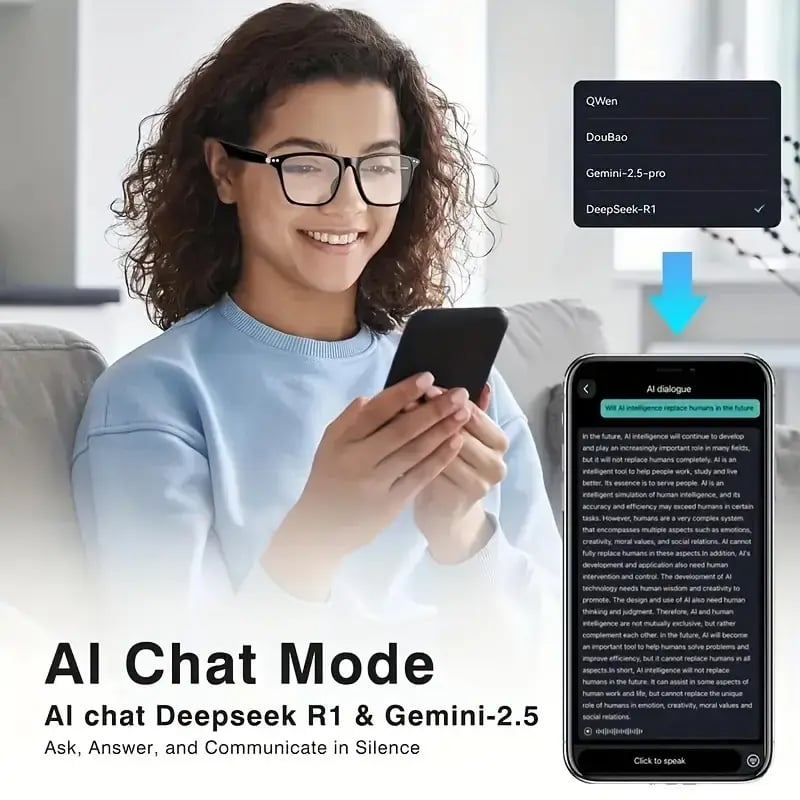 50% OFF!!🔥 AI Interpretation Smart Glasses🕶️160-Language Translation, Photochromic Lenses, AI Chat & Hands-Free Audio