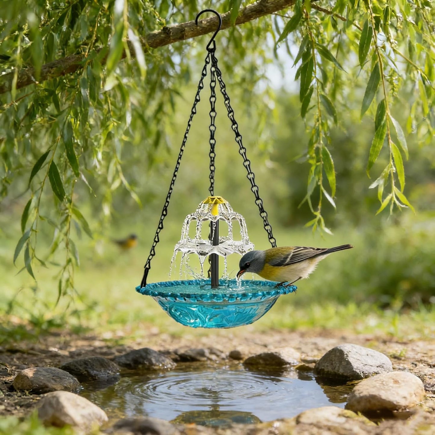 Cascade Hanging Bird Bath Fountain