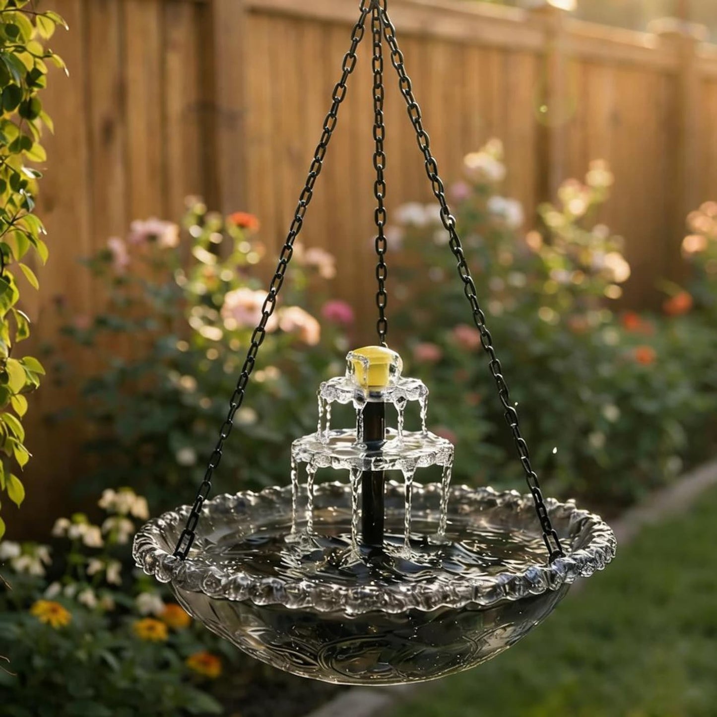 Cascade Hanging Bird Bath Fountain