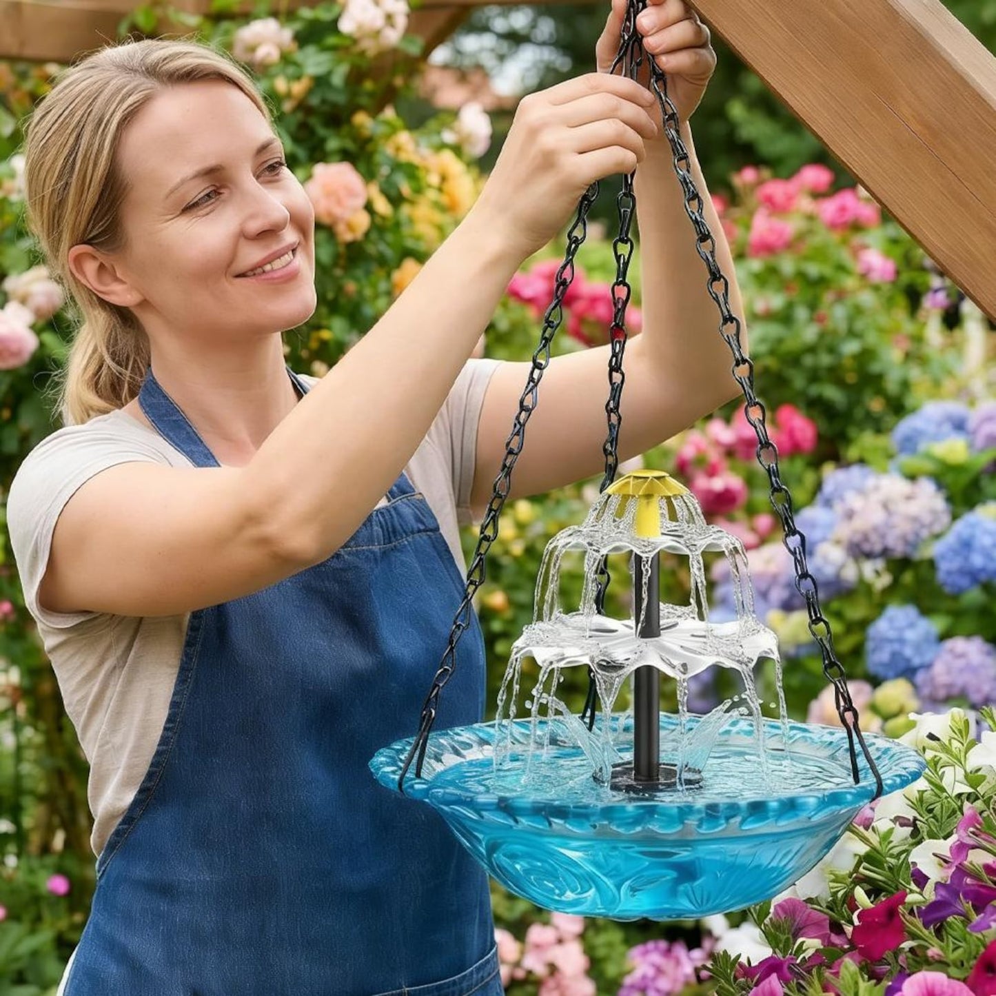 Cascade Hanging Bird Bath Fountain